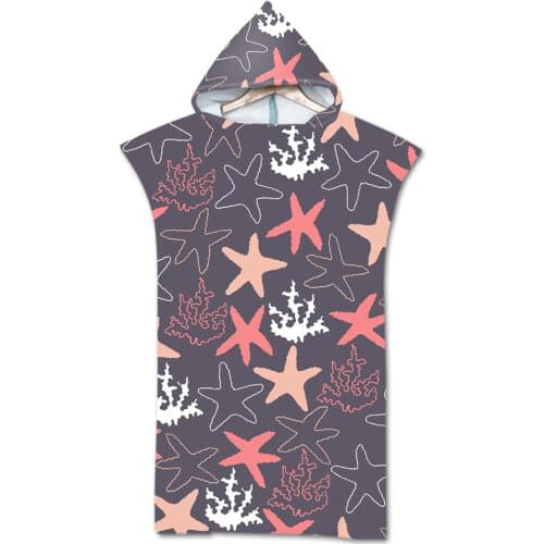 New leaves geometry Towel Adult Microfiber Dressing Robe Hooded Bath Towel Swimming Surfing Beachwear