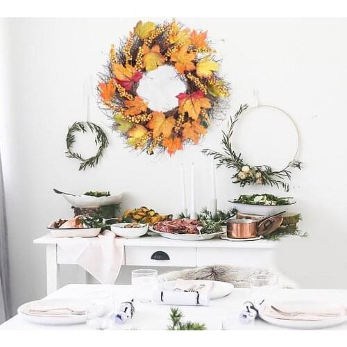 Christmas Wreath Rattan Maple Leaf Wreath Home Shopping Mall Window Decoration Pendant Door Hanging