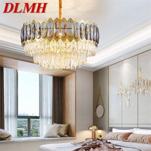 DLMH Modern Crystal Chandelier Lamp LED Fixtures Luxury Decorative For Living Room Dining Room Reception Hall Villa Duplex