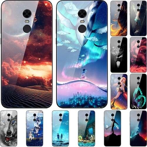 Glass Case For Xiaomi Redmi 5 Plus Tempered Glass Case Phone Case Phone Shell With Black Silicone Bumper