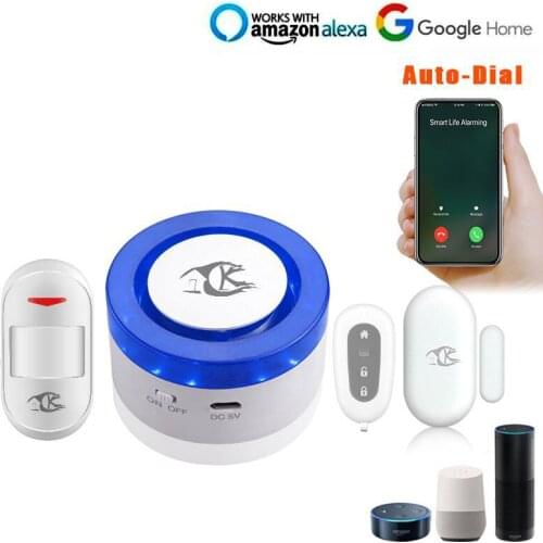 Tuya Smart Gateway APP Remote Control WiFi Sound&Light Smart Siren Home Security System Host Work With Sensor PIR Water Detecter