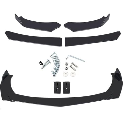 4pc Universal Car Front Bumper Splitter Lip Spoiler Diffuser Guard Cover Trim Bumper Body Kit Car Universal Front Bumper
