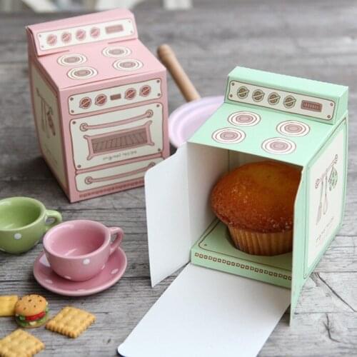 Vintage oven printed gift box, cupcake box, muffin box party favor box, 50PCS/LOT