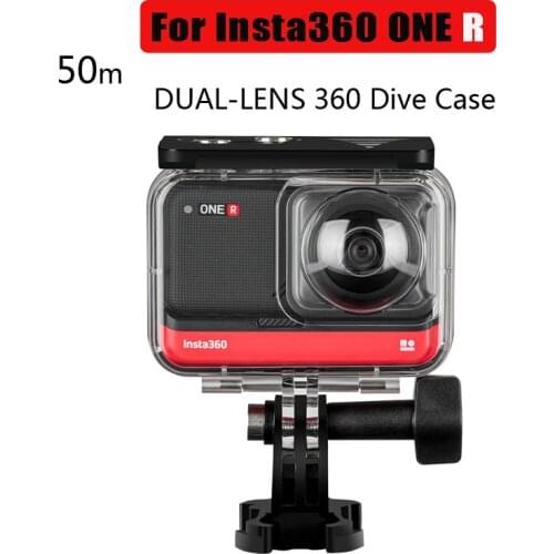 50m Waterproof Box DUAL Lens 360 Dive Case For Insta360 R Panoramic Camera Protection Housing Accessories