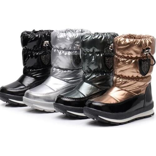 -30 Degree 30% Real Wool Winter Girls Snow Boots Waterproof Childrens Winter Shoes Boys Mid-calf Plush Warm Parent-child Boots