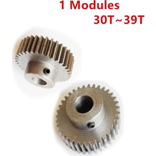 1 Modules metal gear 30T-39T Tooth Bore 5 6 6.35 7 8 10 12 14 15mm Carbon Steel Spur Gear for CNC Engraving Machining Parts