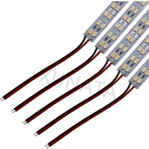 DC 12V 50cm LED Bar Light SMD5630 72 LED Hard Strip Cold White Double Row LED Aluminum Rigid Strip Non Waterproof 1Pc/5Pcs