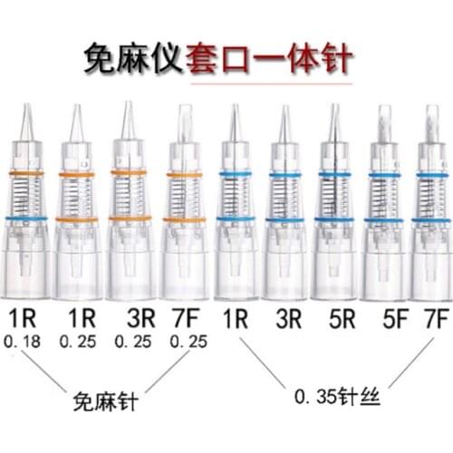 10PCS Microblading Eyebrow Lips Tattoo Needle Cartridges No Anesthesia Semi Body Permanent Makeup Accessory Push-in Type 1R