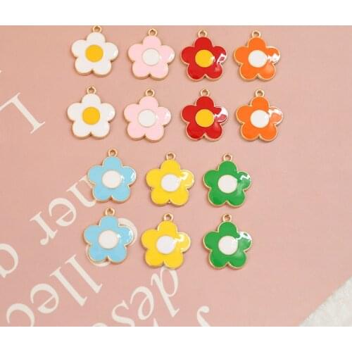 10pcs Korean Style Sweet Girl Color Flower Earrings Women' Girls Elegant Pendant diy Jewelry Earrings Accessories Material