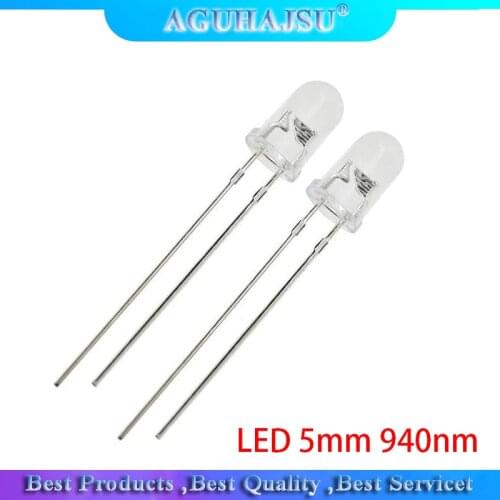 100pcs LED 5mm 940nm IR Infrared Emitting Round Tube Light diode