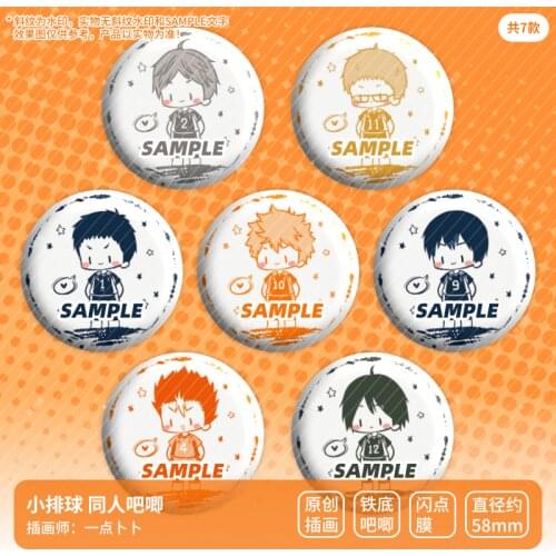2021Anime Haikyuu!! Yu Nishinoya Kei Tsukishima Tobio Kageyama Bedge Brooch Pin Button Gift 58mm Tadashi Yamaguchi Badge Cartoon