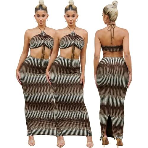 2021 Best Quality Famous Brand Women Set 2Pcs A Line Dress Bikini Tops