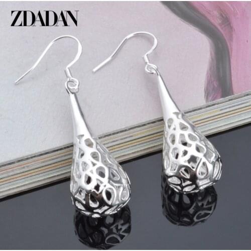 2021 New Arrival 925 Silver Hollow Water Drop Long Drop Earring For Women Girls Fashion Jewelry