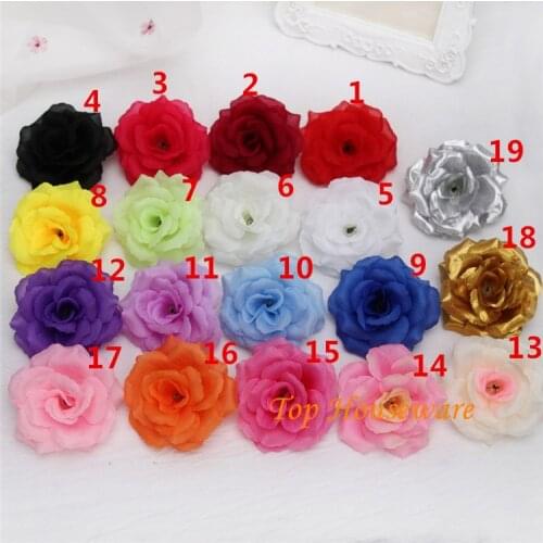 250pcs 22Colors 8CM Artificial Silk Rose Flower Heads For Diy Wedding Arch Wall Party Car Decoration Flower Decortive