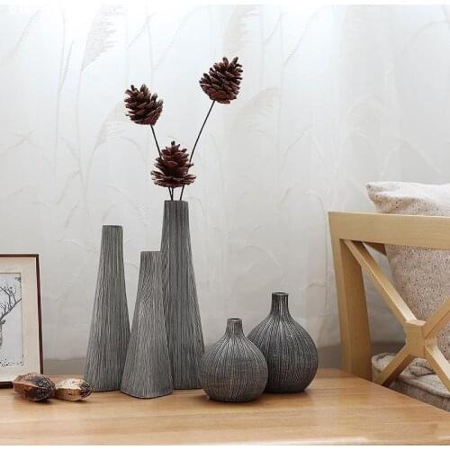 31cm Flower Arrangement Crafts Vase Ornaments Nordic Modern Minimalist Creative Resin Living Room Home Decoration Ornaments Gift