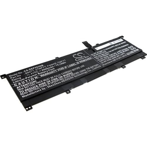 CS 6500mAh/74.10Wh battery for DELL Precision 5530 2-in-1,XPS 15 2-in-1,XPS 15 9575,XPS 15 9575 i5-8305G,FW8KR,TMFYT