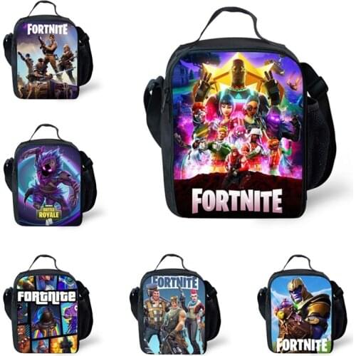 Fortnite Kids Lunch Bag Bento Box Food Container Fortnight Lunchbag Dinner Outdoor Meal Bags Anime Figure Child Toys
