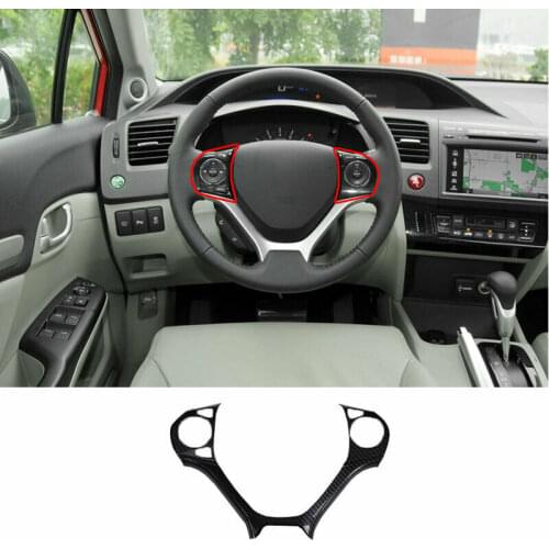 For 2012-2015 Honda Civic 9th Carbon Fiber DX Steering Wheel Button Cover Trim Car modification Auto parts
