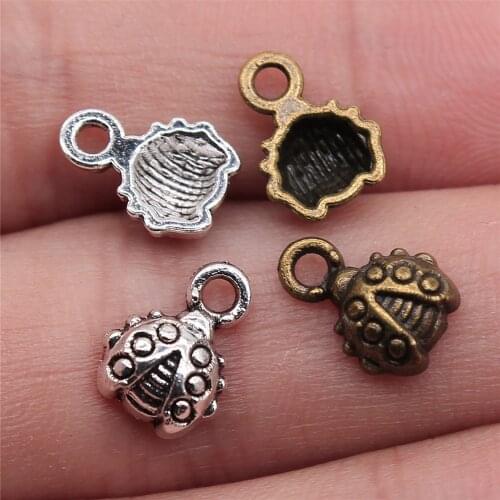 40pcs 11x8mm Ladybug Charm Pendants For Jewelry Making 2 Colors Cute Ladybug Pendants Charm Small Ladybug