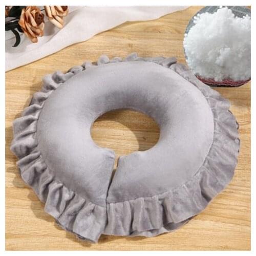 Home Cute Colorful Cushion Pillow Beauty Salon U-shaped Latex Pillow Massage Bedside Lace Cushion Face Lying Pillow F8035