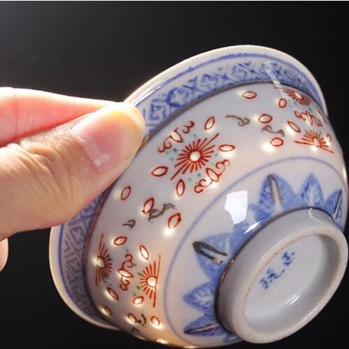 Personality brief Ceramic Tea Cup Jingdezhen Tea cup Traditional retro style porcelain coffee tea cup small tea bowl