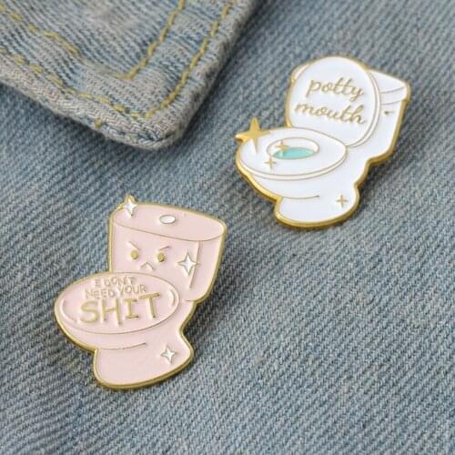 Creative Cartoon Funny Toilet Alloy Brooch Fashion Cute Sweet Letter Badge Personality Versatile Backpack Clothing Accessories