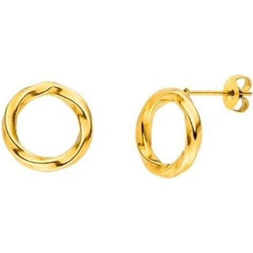 Mavis Hare KAULA EARRINGS Stainless Steel irregularity Round Ear Stud as Women Fashion Lady Best Gift