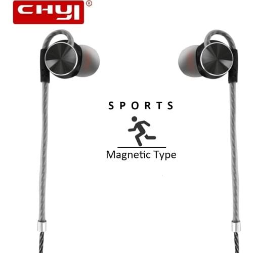 CHYI Metal In-Ear Wired Magnetic Earphone Sports Sweatproof Earbuds Earphones Built-in Magnetic Headset For Phone Computer PC