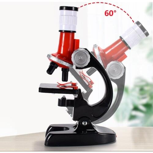 Student Microscope Children 1200X Illuminated Zoom Monocular Biological Microscope Beginner Kids Educational Toy Microscope