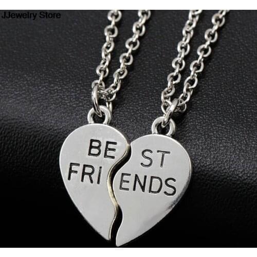 Fashion 2 Best Friend Pendants Necklaces Jewelry Friendship Broken Heart Parts Necklace