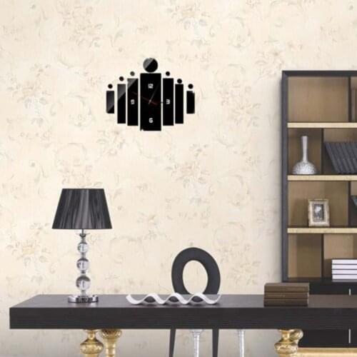 Fashion 3D Diy Modern Digital Wall Mirror Clock Stickers Crystal Mirror for Living Room Decor