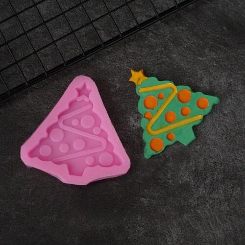 Cartoon Christmas Tree Shape Fondant Silicone Molds Cake Decorating Tool Wintergreen Trees Chocolate Gumpaste Mold Tools