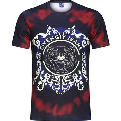 New Men T-shirt Polyester Short Sleeves Print Cartoon Male Tshirt Streetwear Men Clothing Summer Casual Loose Brand camiseta