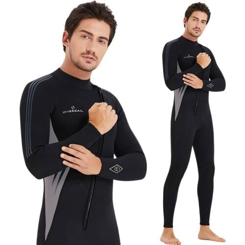 3MM Men Neoprene Mens Full Body Wetsuit Long Sleeves Dive Suit - Perfect For Swimming Scuba Diving Snorkeling Surfing Black