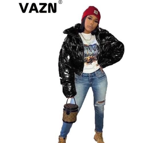VAZN 2020 Winter Latest Style Simple Casual High-end Down Jackets High Waist Full Sleeve Energy Daily Women Short Outwears