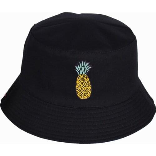 New pineapple logo print Print Mens Womens Panama Bucket Hat High Quality novel Cap Summer Cap Sun Visor Fishing Fisherman Hat