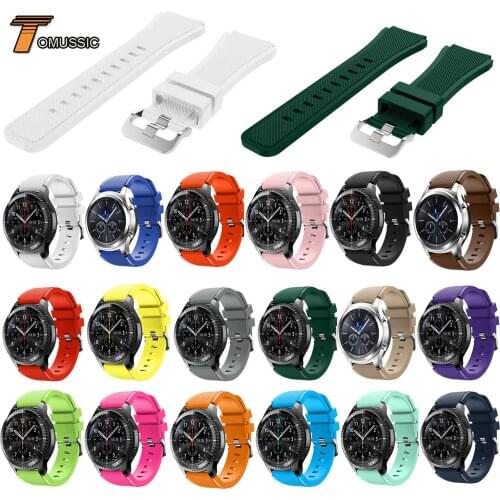 22mm Silicone Watch Strap for Samsung Gear S3 Galaxy Watch 46mm Replacement Band for Huami Amazfit Stratos Pace Watch 1 2