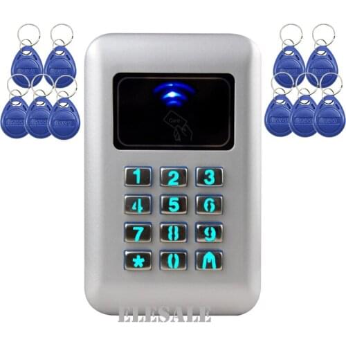 Entry Door Reader Keypad RFID Proximity Access Control System 10 ID Keyfobs Door Lock Opener For Home Office Security