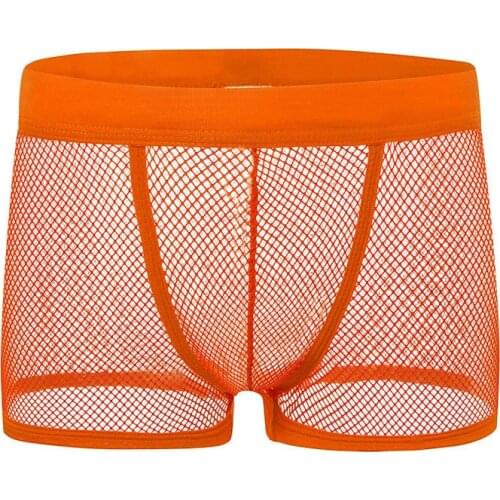 Sexy Men Underwear Boxer Shorts Fashion Transparent Hollow Out boxer Mens Boxershorts Mesh Sexy Perspective Underware Boxers
