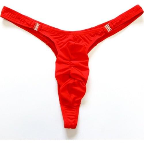 Sexy Mens G-Strings Underwear Elastic T-Back Breathable Thong With Buckle Fashion Solid Color Underpants Male Intimates 2021