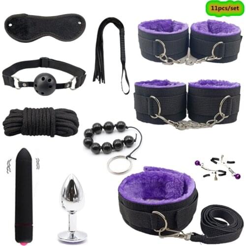 Fetish Slave Sex Toys Adults Products Bdsm Bondage Gear Handcuffs Whip Anal Plug Dildo Vibrator Erotic Toys for Adults Couples
