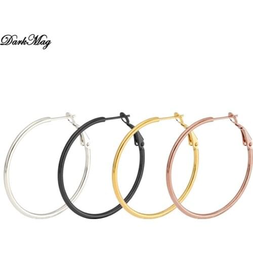 DarkMag 2020 Fashion Women Girl Trendy Large Hoop Earrings Big Smooth Circle Earrings Brand Loop Earrings Jewelry