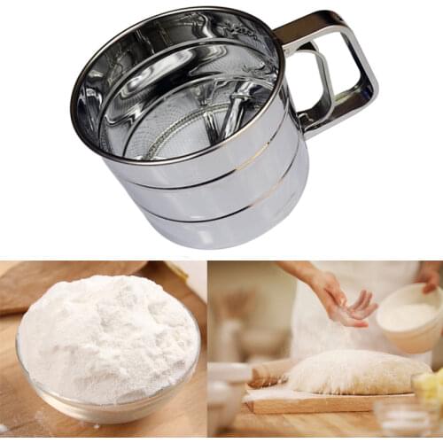 Walfos Free Shipping 1 PC High Quality Sifter Cup Sieve Mesh Powder Flour Stainless Steel Screen Baking Tools