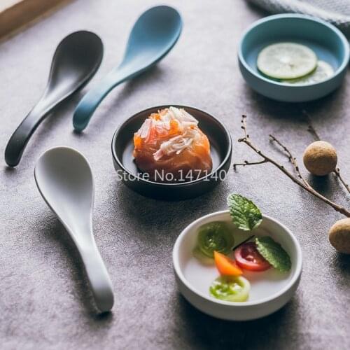 Nordic Seasoning Dish Ceramic Tableware Soup Spoon Sauce Dish Seasoning Small Spoon Vinegar Dish Mustard Household Dipping Dish