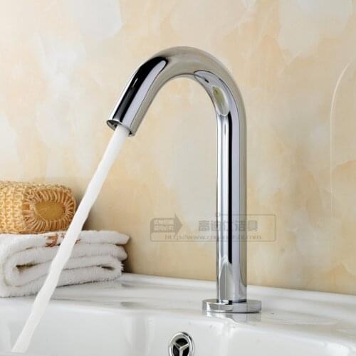 2015 New Arrival Real No Torneira Banheiro Tap Sink Fully-automatic Copper Basin Sensor Faucet Single Cold Counter Induction