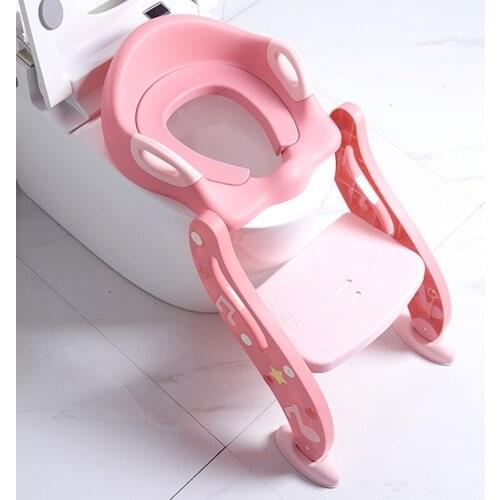 Comfortable step stool baby potty training seat with ladder for kids, new design plastic child ladder potty