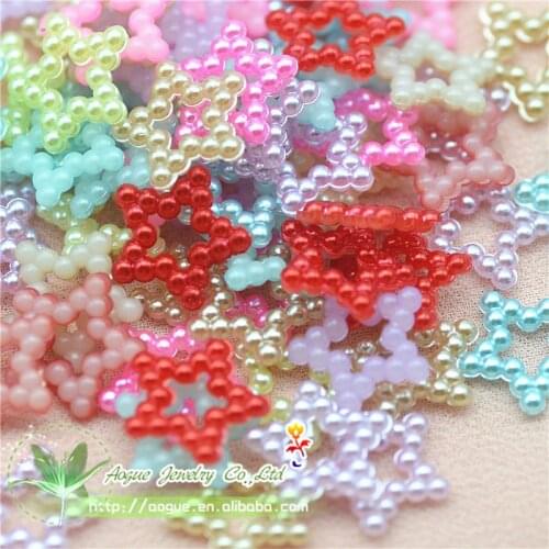 100PCS MIXED Color Resin Flatback Pearl Star Nail Art Embellishments DIY Scrapbook Cardmaking Supplies Slime Filler Confetti