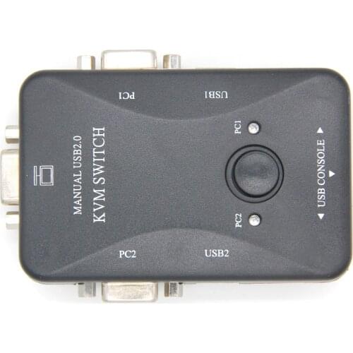 USB KVM Switch Switcher 2 Port VGA SVGA Switch Box USB 2.0 Mouse Keyboard 1920*1440 Switch