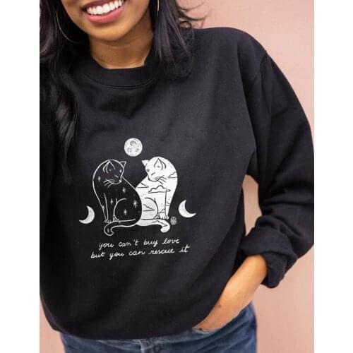 You Can't Buy Love But You Can Rescue It Sweatshirt Funny Rescue Mom Gift Pullover Fashion Women Graphic Adopt Animal Sweatshirt