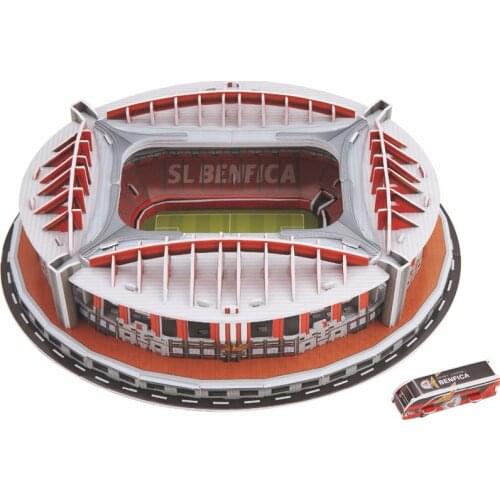 [Funny] 84Pcs/set Portugal Benfica Stadium RU Competition Football Game Stadiums building model toy kids child gift original box